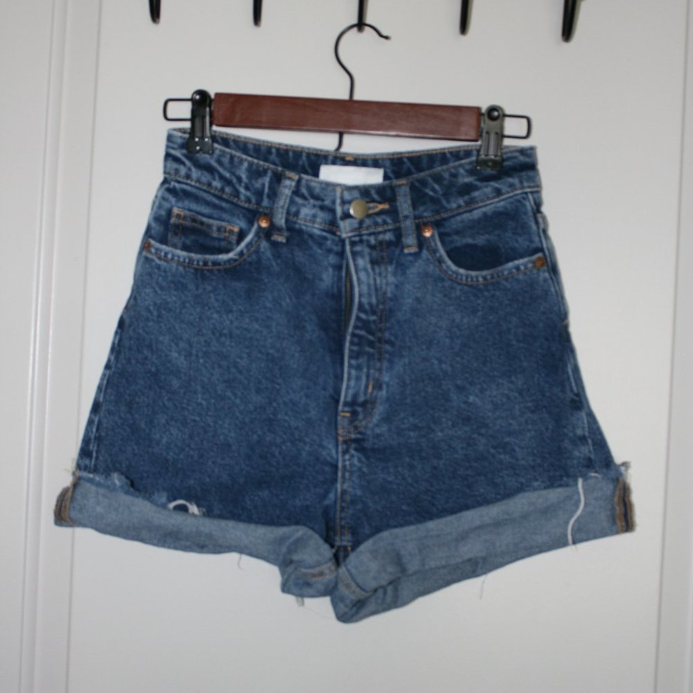 denim high waisted shorts